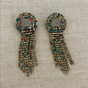 J.Crew Factory Multicolor Crystal Dangle Earrings